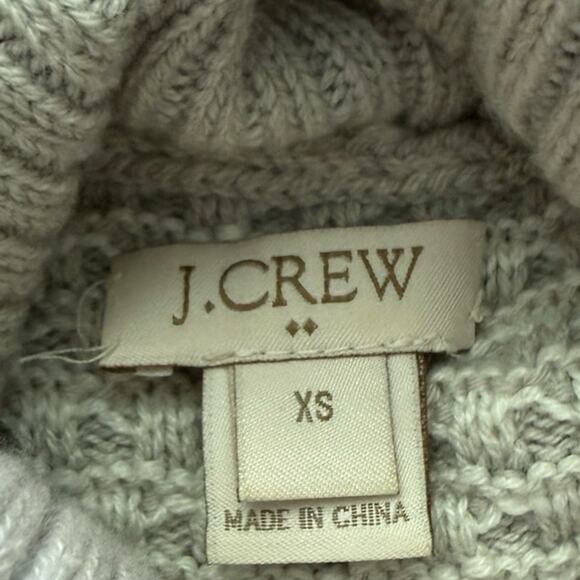 J. Crew Waffle Knit Textured Turtleneck Sweater Mushroom Gray Size XS - Picture 11 of 11